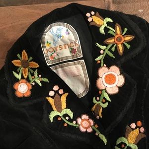 Anthropologie JOYSTICK Embroidered Boho Blazer